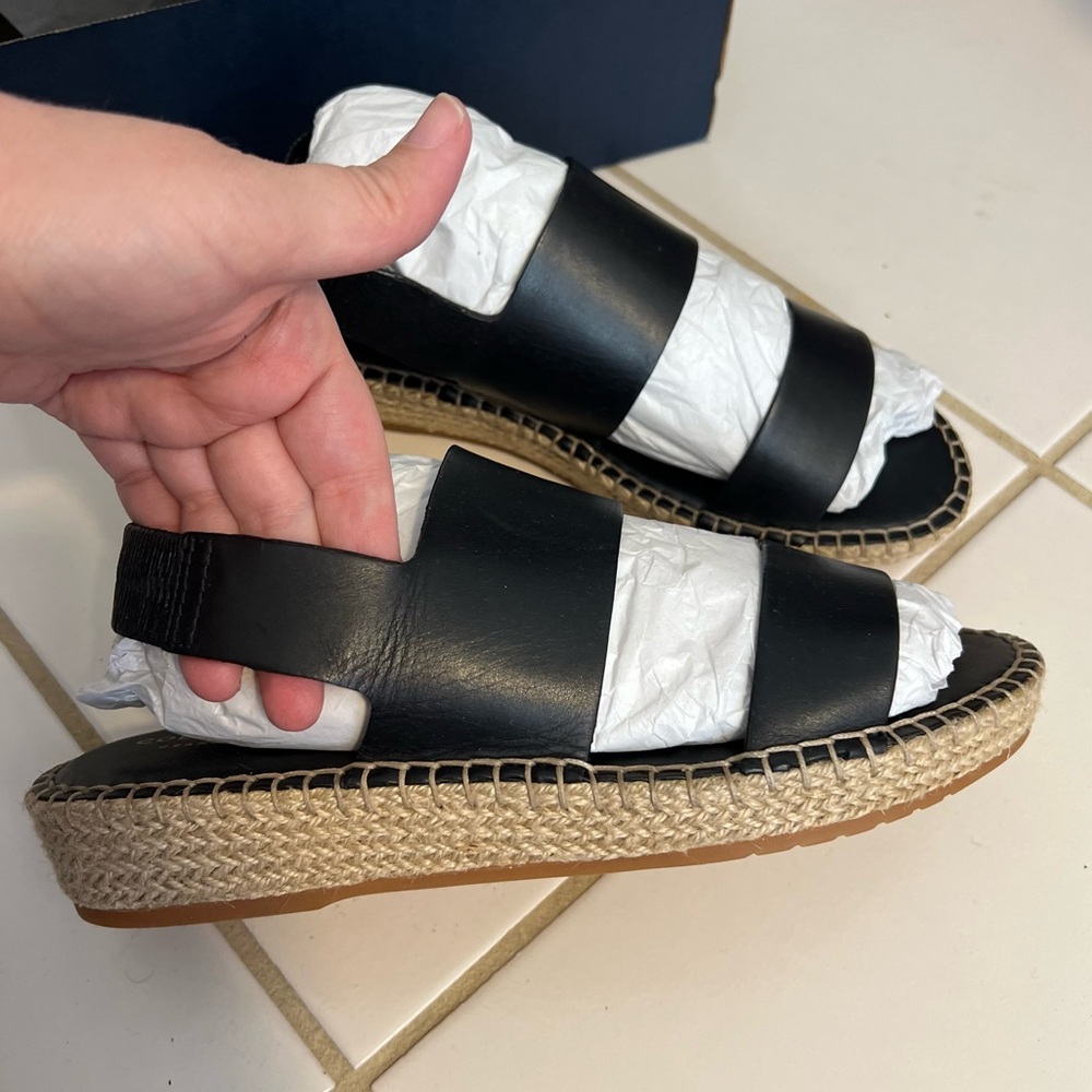 NIB Cole Haan Cloudfeel Espadrille Black Sandals - Picture 2 of 7